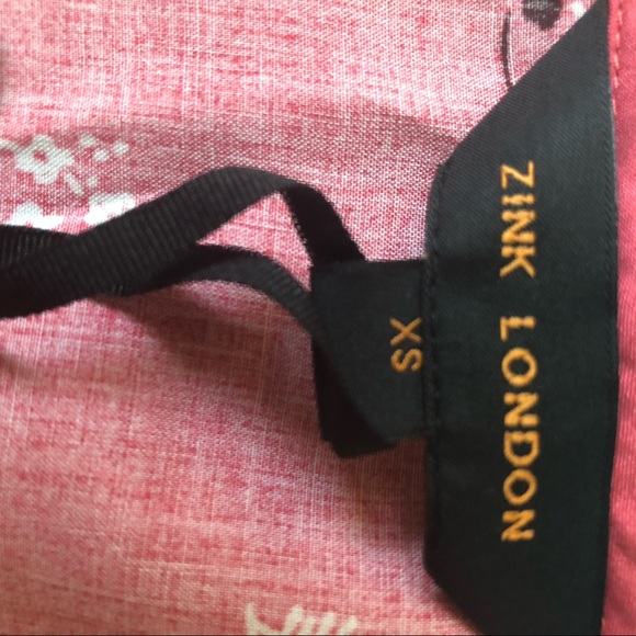 Coral pink short top- frill sleeves.Zink London - Picture 11 of 13